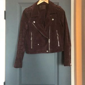 SL8 REAL LEATHER burgundy Moto jacket sz medium